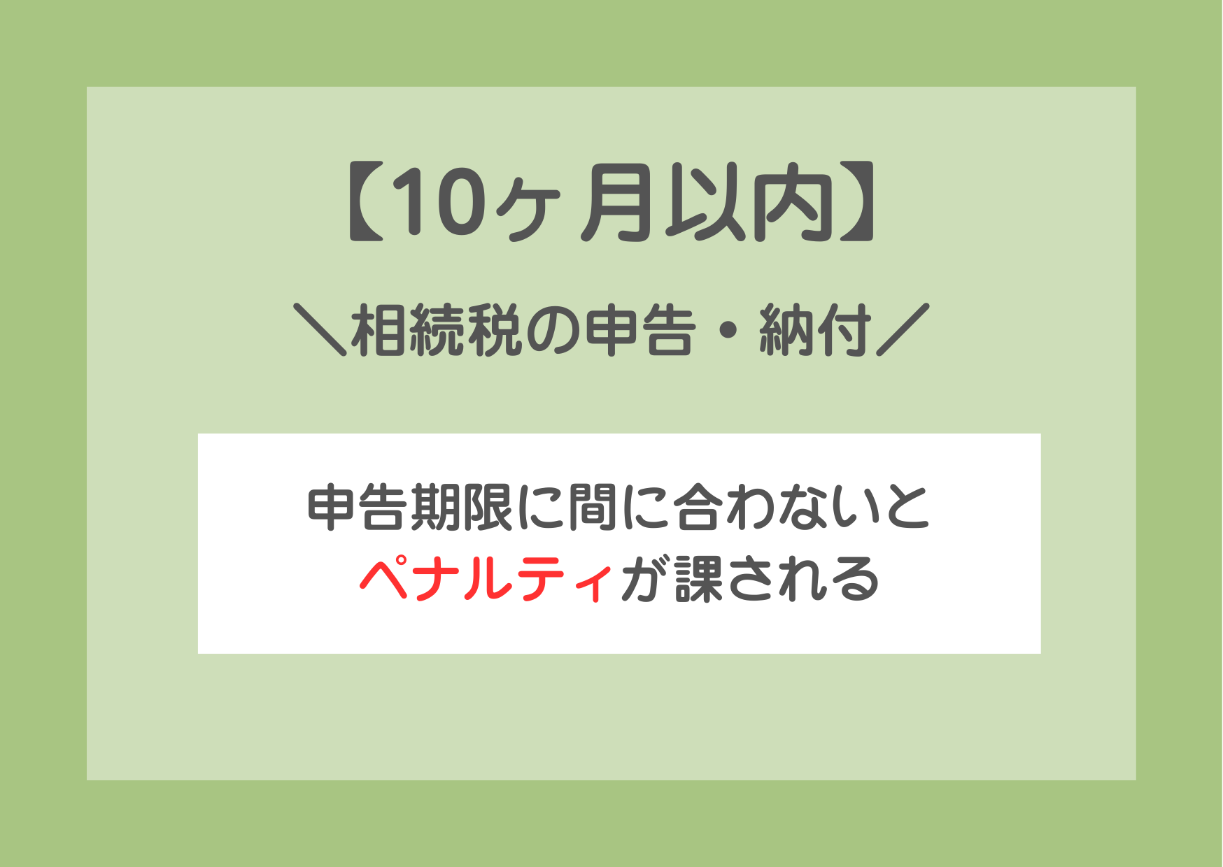 【10ヶ月以内】相続税の申告・納付